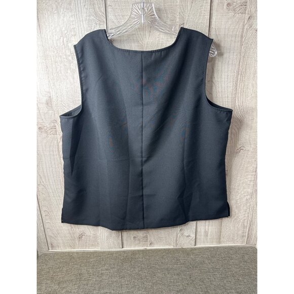 Elisabeth Williams Womens Sleeveless Black Blouse XL Career Work Breathable - Picture 2 of 6